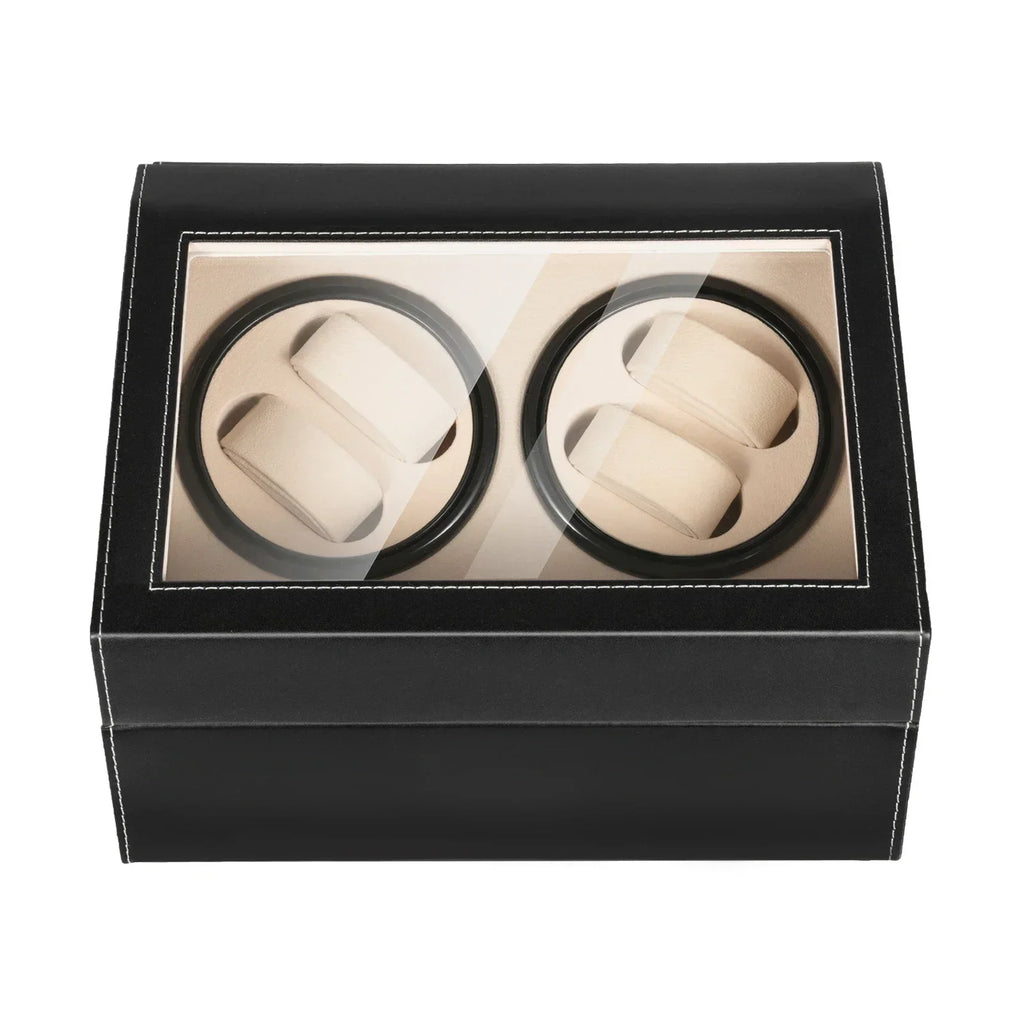 4+6 Watch Winder Automatic Watches Shaker PU Leather Mechanical Watch Box Watch Jewelry Display Box Storage Case Qme A style