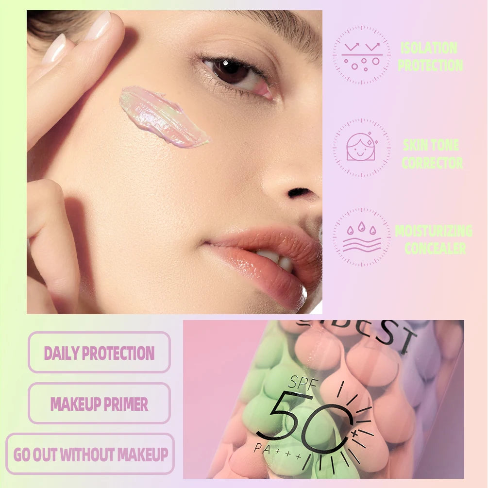 QIBEST 2PCS Liquid Concealer Mixed Isolation Lotion Makeup Moisturizing Liquid Foundation Skin Tone Brightening Face Primer Qme