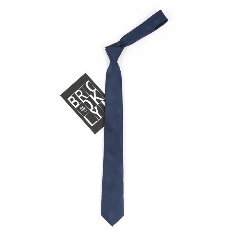 Men's Fashion Casual Skinny Necktie Polyester Ties Man Plaid Solid Qme