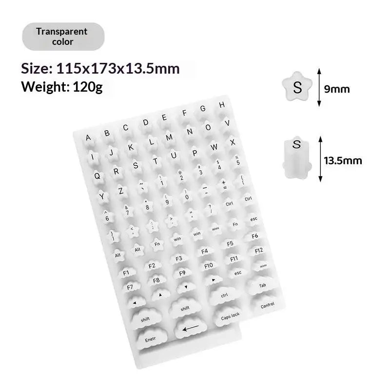 Ultra-thin Silicone Keycap Sticker Long Nails Dustproof Waterproof Qme A3