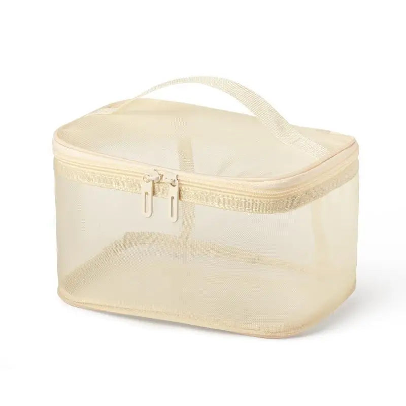 Transparent Mesh Travel Cosmetic Bag | Large Capacity Makeup & Skincare Organizer | Perfect Clear Toiletry Pouch for Vacations Qme style 1