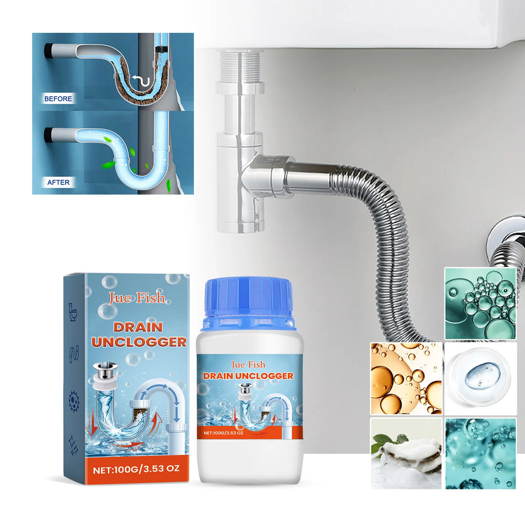 Drain cleaner; toilet sink kitchen bathroom drain pipe clog stain deodorization quick unclogging cleaning decontamination Qme Default Title
