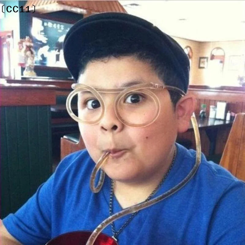Funny Straw Glasses Flexible Drinking Tube Novelty Entertainment Qme