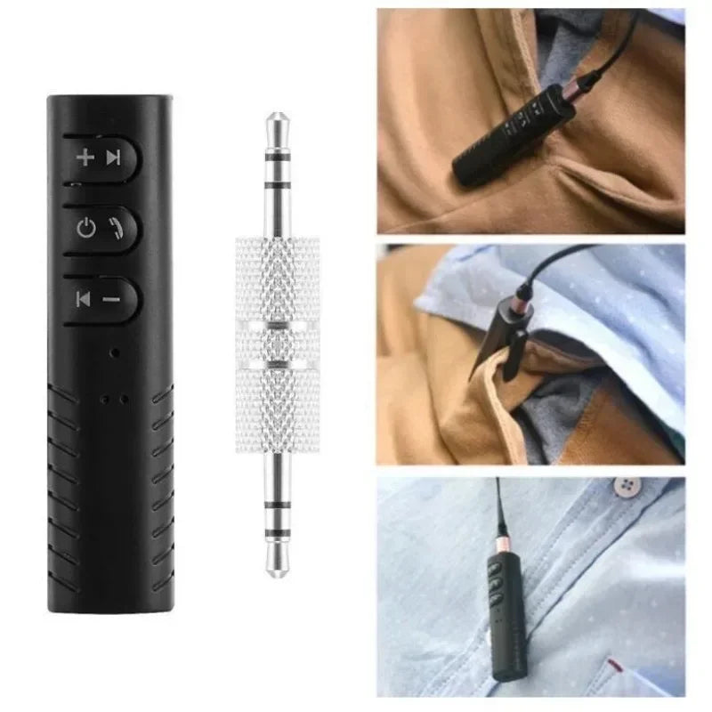 3.5mm Bluetooth Receiver Car Bluetooth Hands-free Audio Receiver Lavalier Portable MP3 Music Player Adapter for Mobile Phone Qme