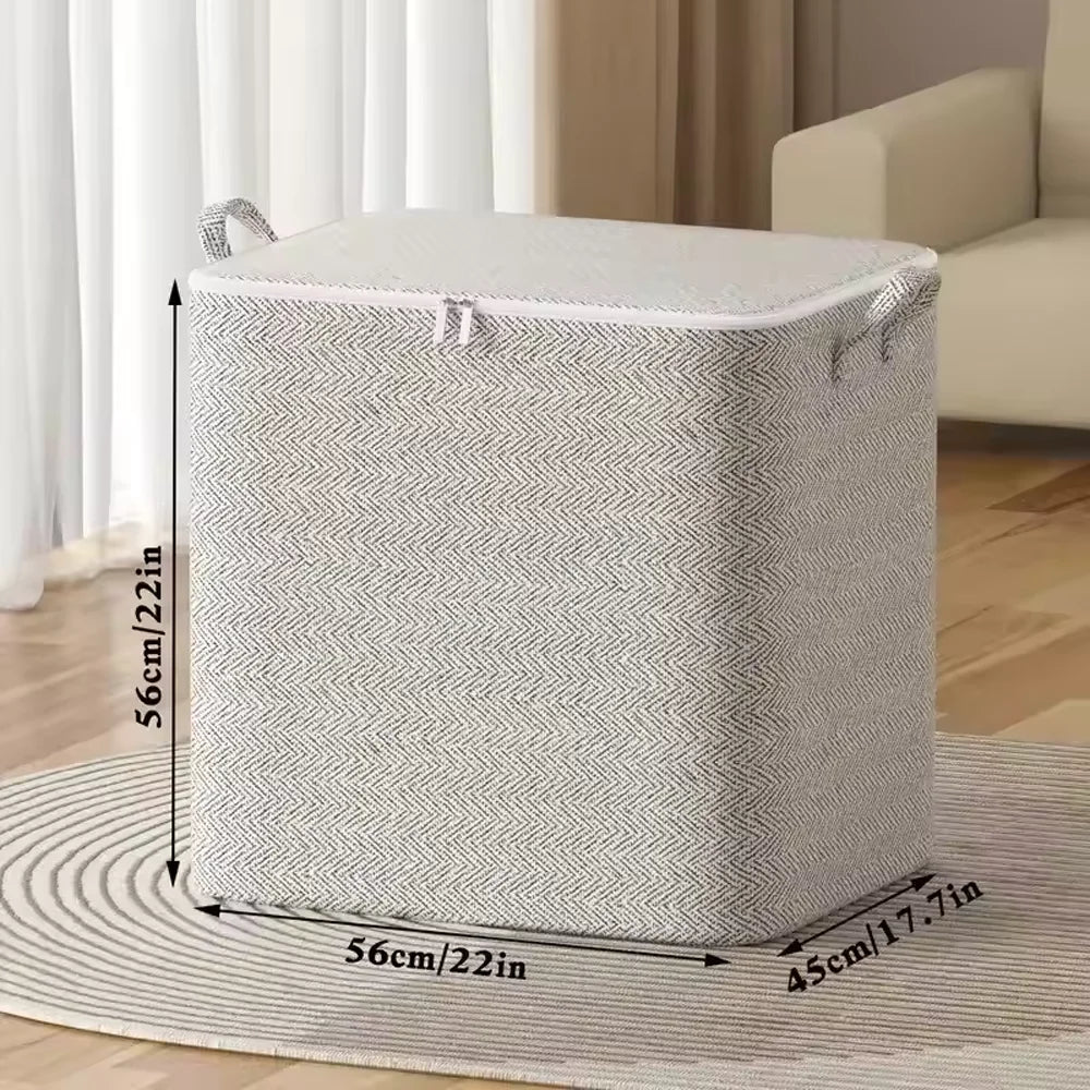 Large Capacity Non-Woven Quilt & Clothes Storage Bag Foldable Moving Packing Sack for Bedroom & Home Portable Qme 150L