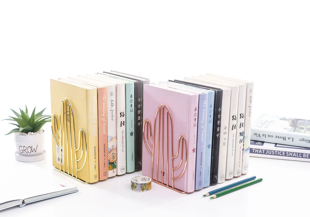 Scandinavian Rose Gold Book Support Stretchable Iron Stand Chic Table Qme