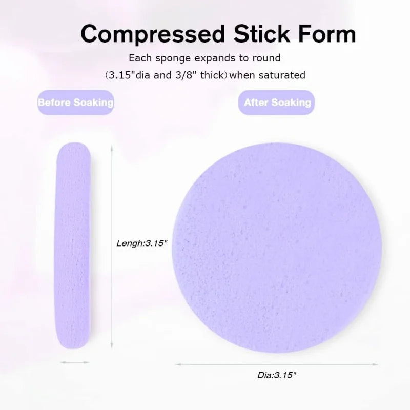 Compress Face Wash Puff with Storage Box Facial Cleansing Sponge for Makeup Remover Round Face Wash Sponge Skincare Beauty Tool Qme