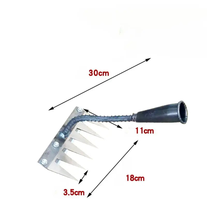 Steel Garden Weeding Rake Multi-use Agricultural Straw Hoe 5 6 Teeth Qme 6 Tines