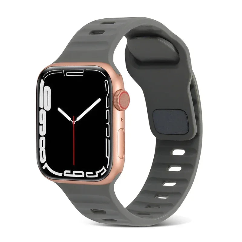 Silicone Sport Strap For Apple Watch Band 49mm 45mm 44mm 42mm 40mm 41 38 correa bracelet iwatch Series 10 9 8 7 6 5 4 3 se ultra Qme
