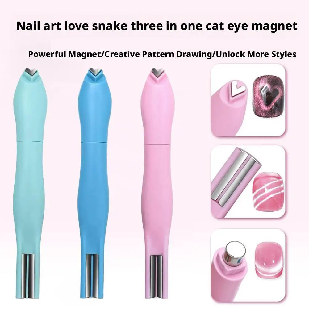 3-in-1 Heart Magnet Cat Eye Gel Polish Upgrade Magnetic Nail Art Tool Qme