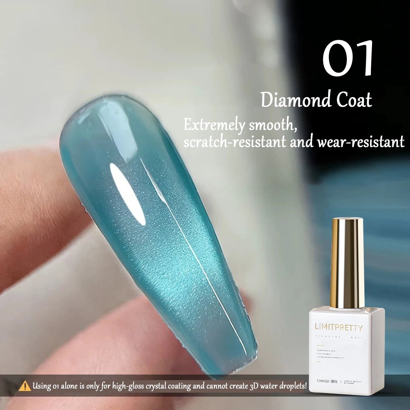 Water Drop Nail Gel Set, 3D Crystal Bubbling Gel & No Wipe Top Coat, DIY Dew Drop Effect for Glossy Glass Nails, Nail Art Design Qme 01 Diamond Coat