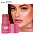 3 In 1 Multifunctional Blush Stick, Natural Matte Nude Makeup Brightening Skin Tone Makeup Stick, For Daily Face Makeup Qme 02