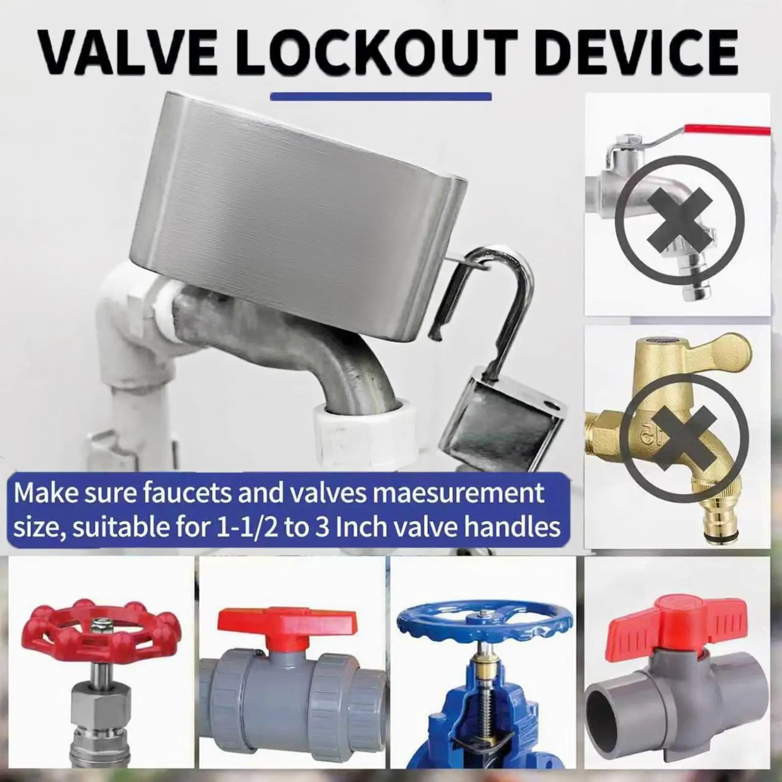 Faucet Locks Outdoor Rust-proof Stainless Steel Garden Bib Lockout Qme