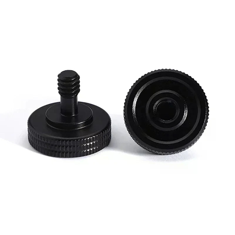 1 4 Dual Nuts Tripod Mount Screw Double Layer Thread Adapter Black Qme