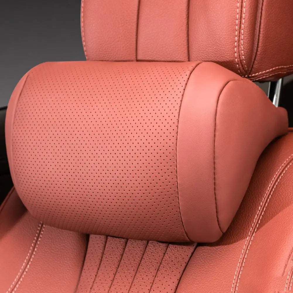 Car Seat Headrest Universal Travel Rest 3D Neck Pillow Protect Neck Soft Fluffy Comfortable Neck Rest Car Accessories Qme Red