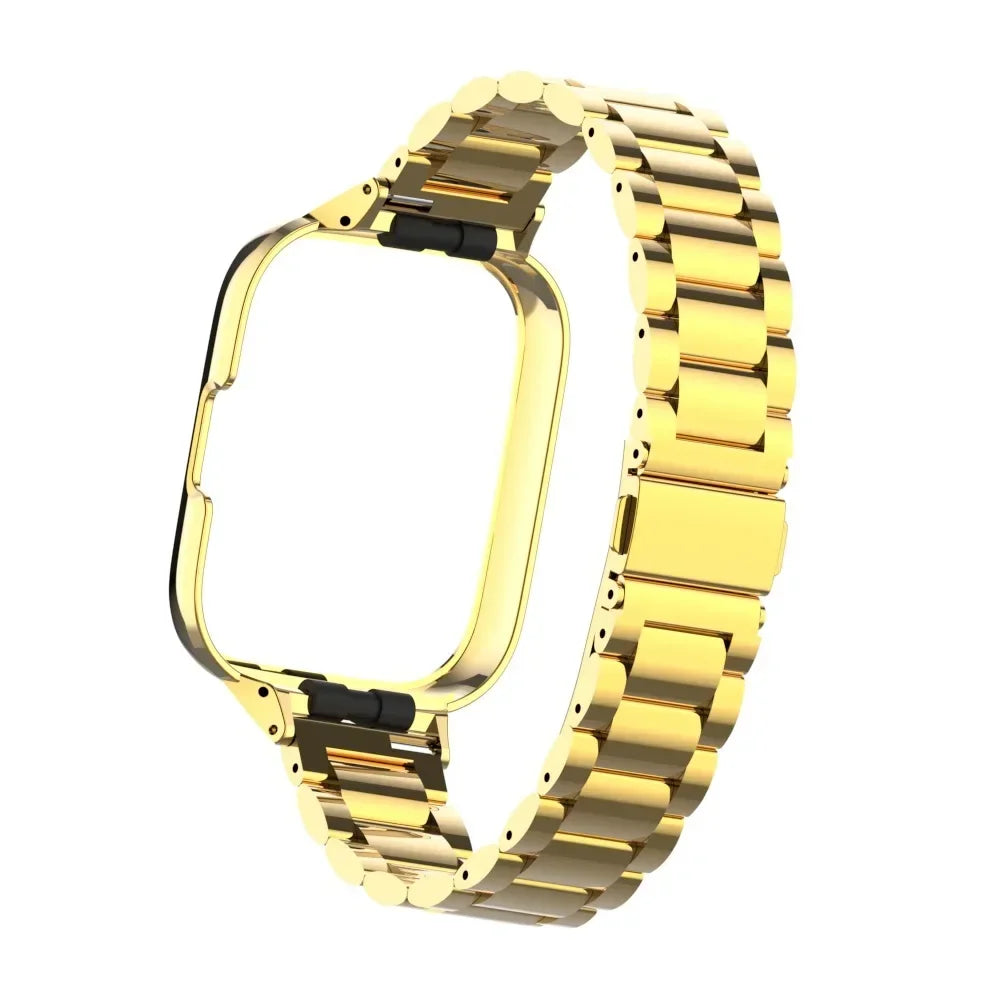 Stainless Steel Strap For Redmi Watch 3 Active Smart Watch Magnetic loop Bracelet Metal Case Protector Mi Watch lite Watchband Qme Gold Redmi Watch 3 Active