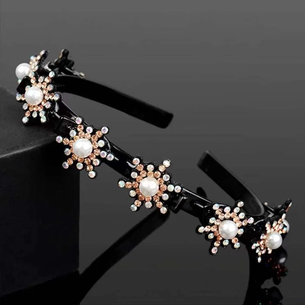 Elegant Hair Bands Clips Sweet Snowflake Star Women Pearl Hoop Qme Style 8