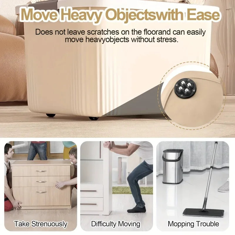 24Pack Self-Adhesive Mini Swivel Casters, 360° Rotatable Universal Wheels, Heavy-Duty Double Ball Bearings for Kitchen Applianc Qme