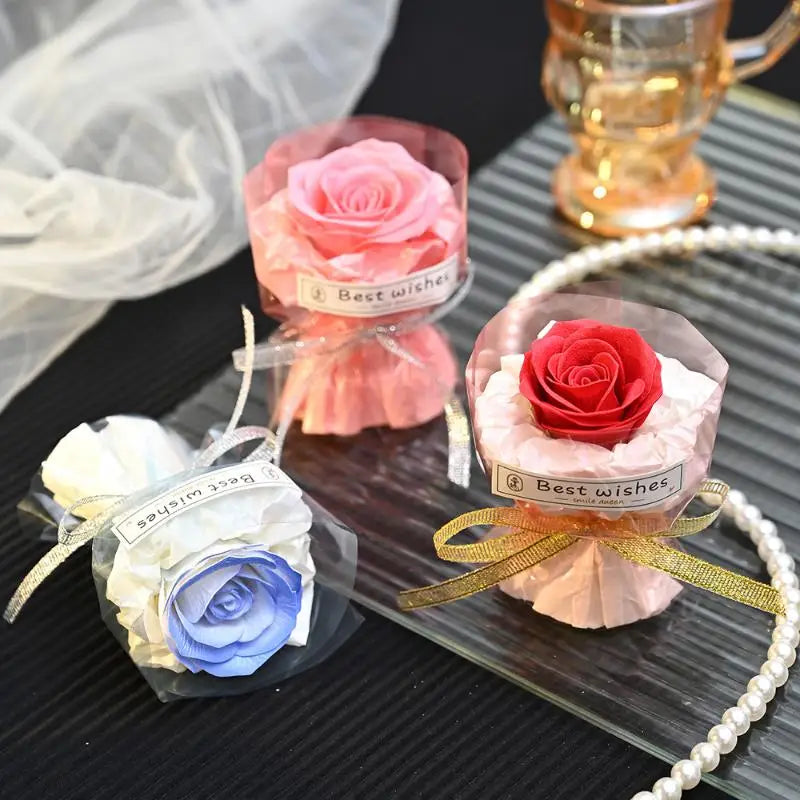 Mini Pocket Soap Flower Bouquet Artificial Rose Mother's Day Qme