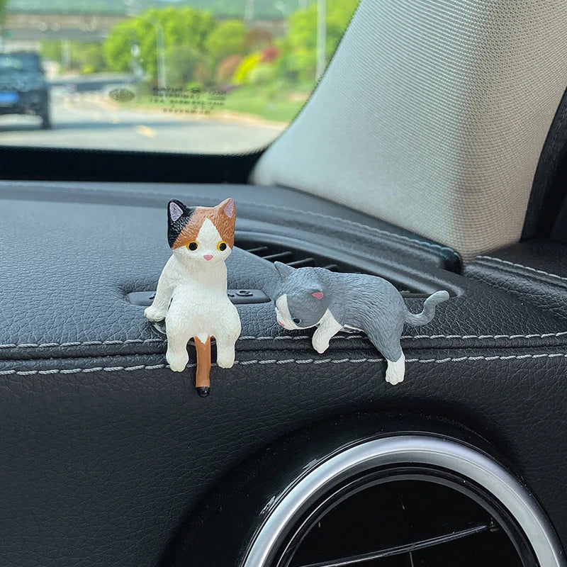 1 Car Decoration Sleeping Cat Doll Kitty Creative Auto Ornaments Toys Qme