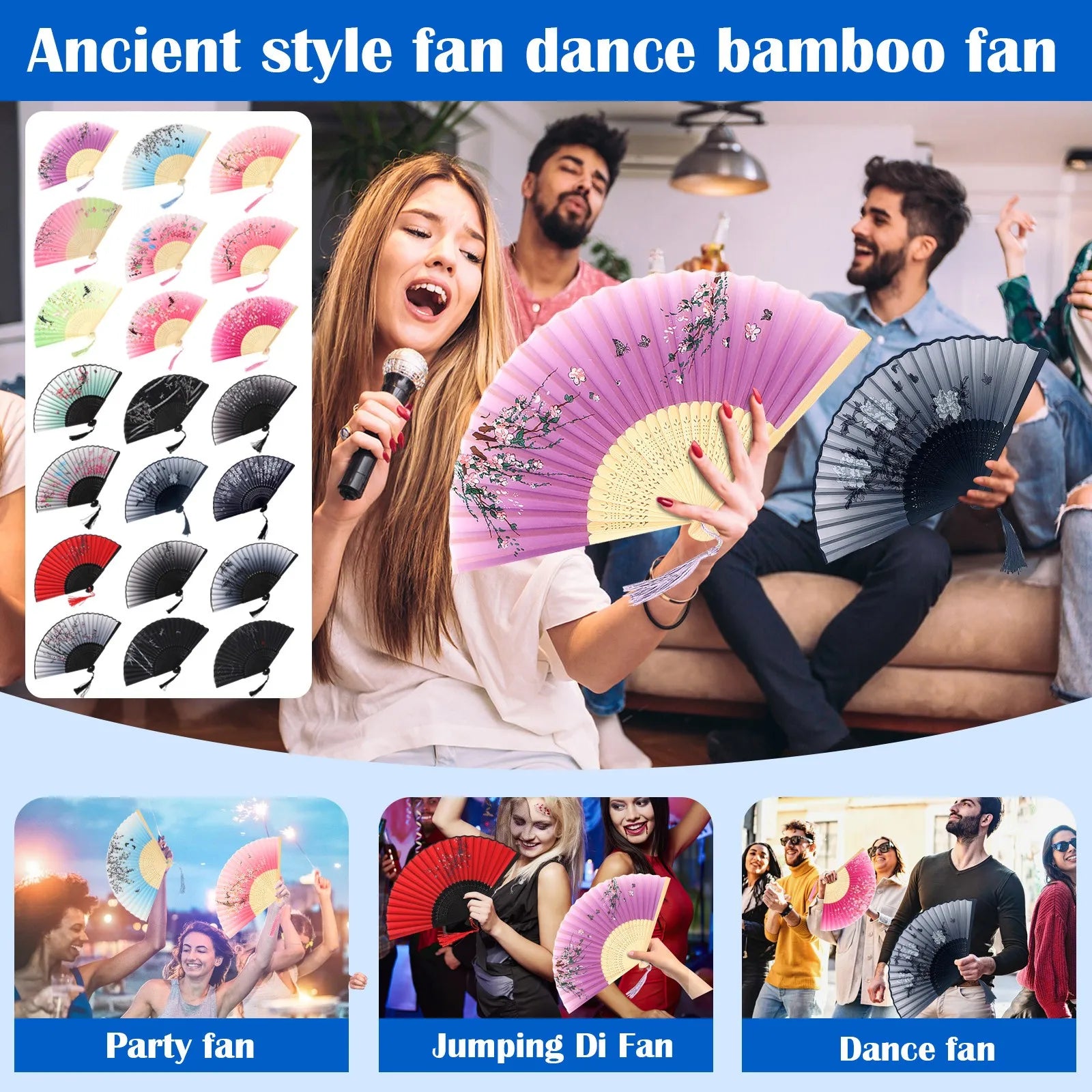 Chinese Style Folding Wood Dance Fans Hollow Ribs Elegant Vintage Style Trim Handheld Fan Foldable Wedding Party Home Decor Qme