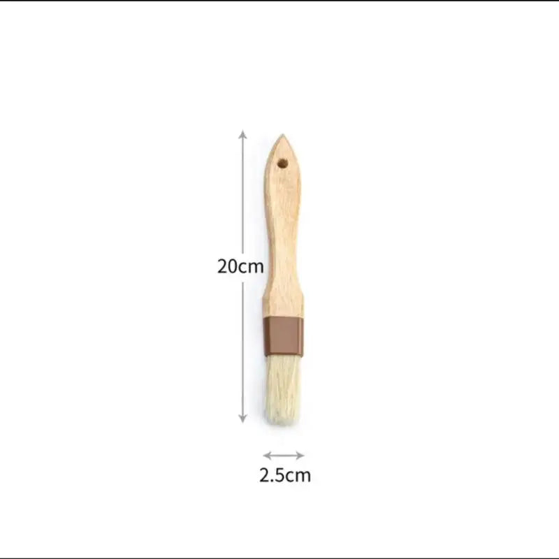 Kitchen Cooking Brushes Barbecue Oil Brush Wooden Handle Bristle Brushes Flat Pastry Baking Brush Qme S