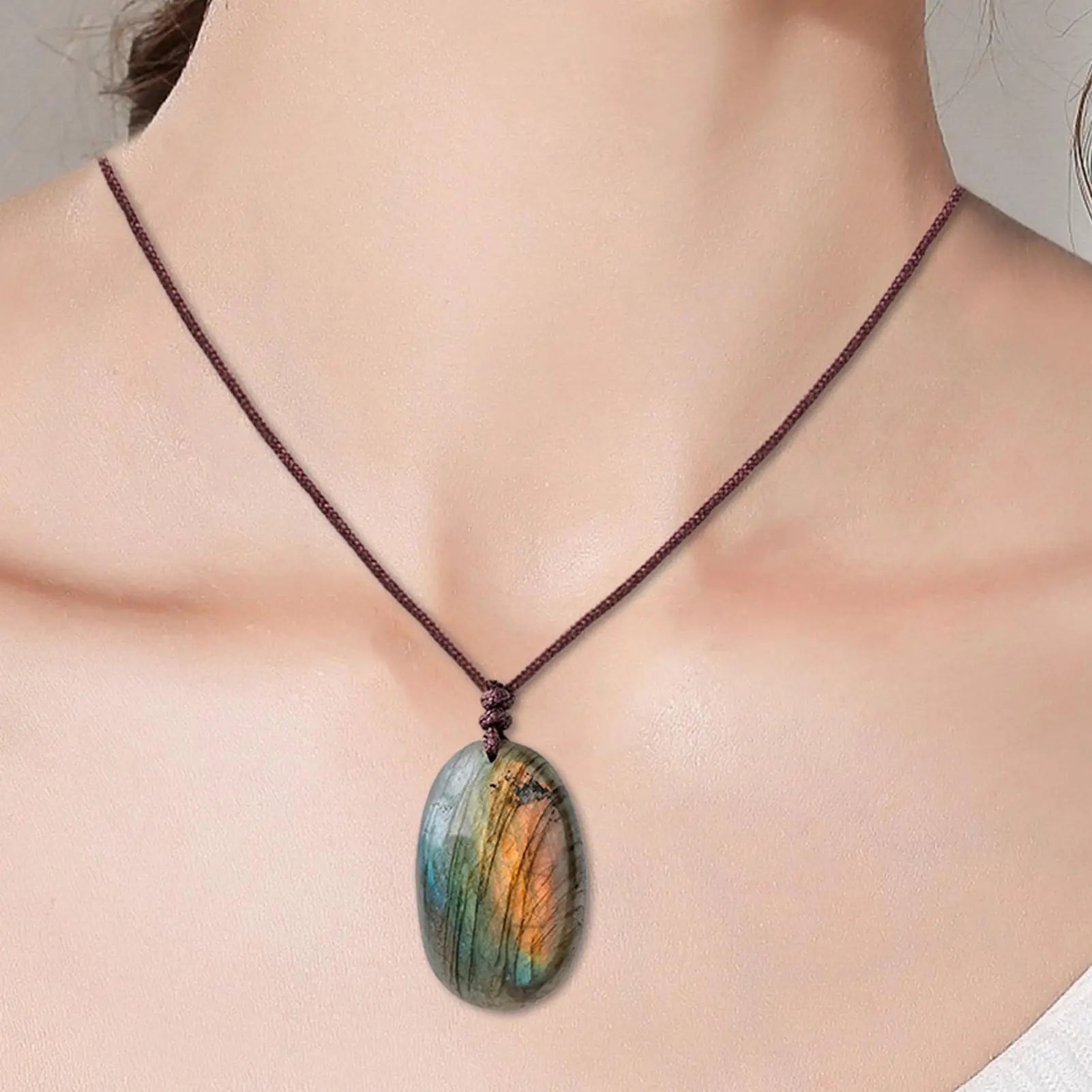 1pcs Labradorite Pendant Labradorite Jewelry Valentine's Day Birthday Christmas Labradorite Pendant Energy Jewelry for Adult Qme
