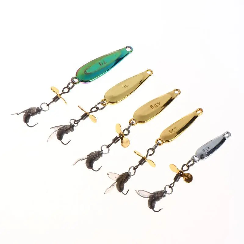 Fly Spinning Propeller Metal Sequins Soft Bait Micro Fishing Flies Qme