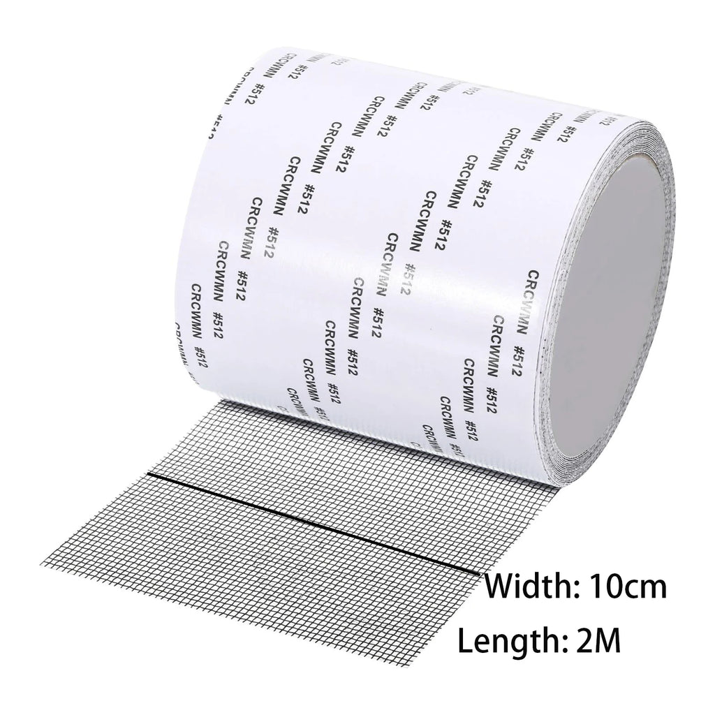 2Rolls 10cmx2M Window Screen Fiberglass Screen Tape Mesh Repair Adhesive Screen Patch Repair Kit for Window or Doors Screen Qme