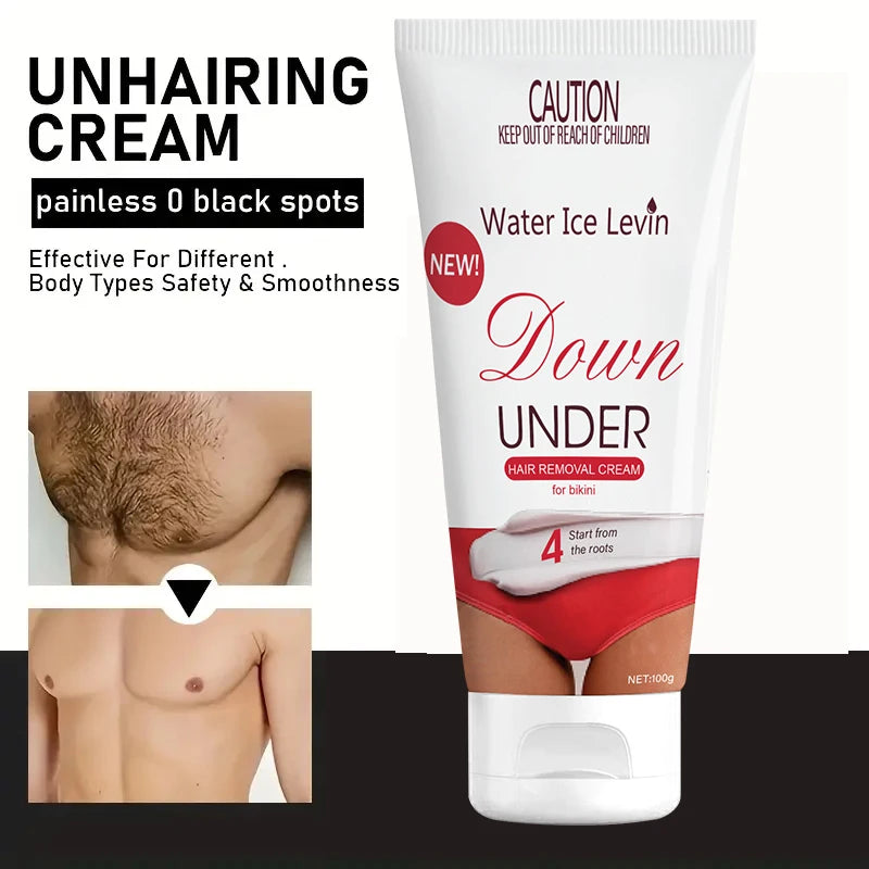 Gentle and Soothing Hair Removal Cream for Sensitive Skin - Alcohol-Free, Suitable for Underarms and Bikini Area, Painless Hair Removal for Women, 1-Pack Qme