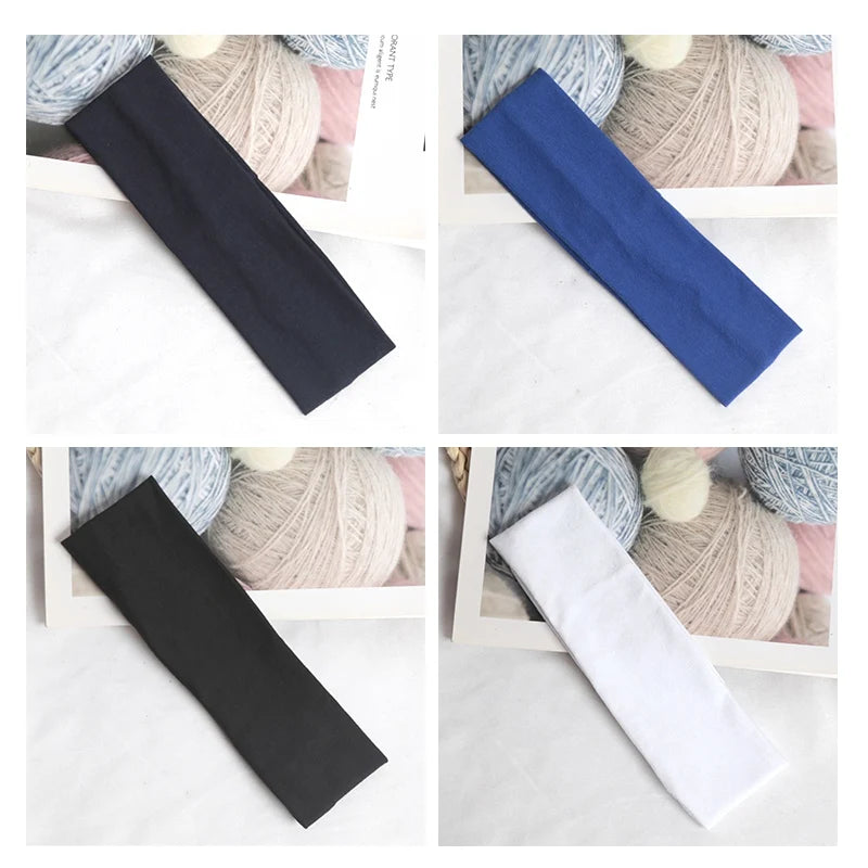 Cotton Simple Elastic Hairbands Fashion Women Solid Wash Face Make-up Qme A1 One Size