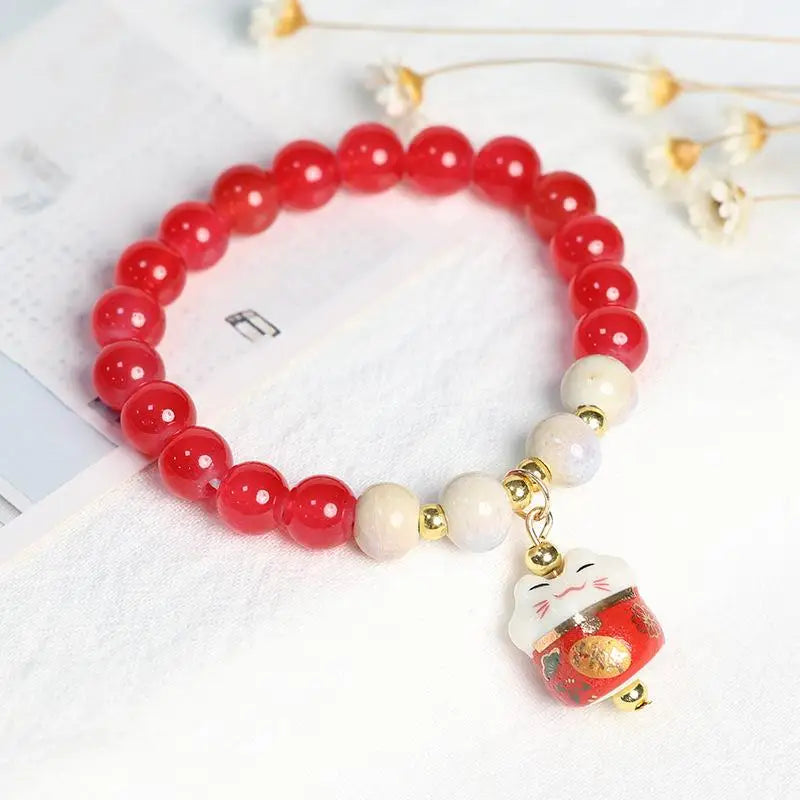 Boho Fortune Cat Charms Bracelet For Women Stretch Wire Couple Bracelet Jewelry Accessories Gifts Qme A4