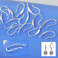 Wholesale 50PCS Genuine Solid 925 Sterling Silver Color Earring Smooth Hook Ear Wires DIY Earring Accessories Jewelry Findings Qme Default Title