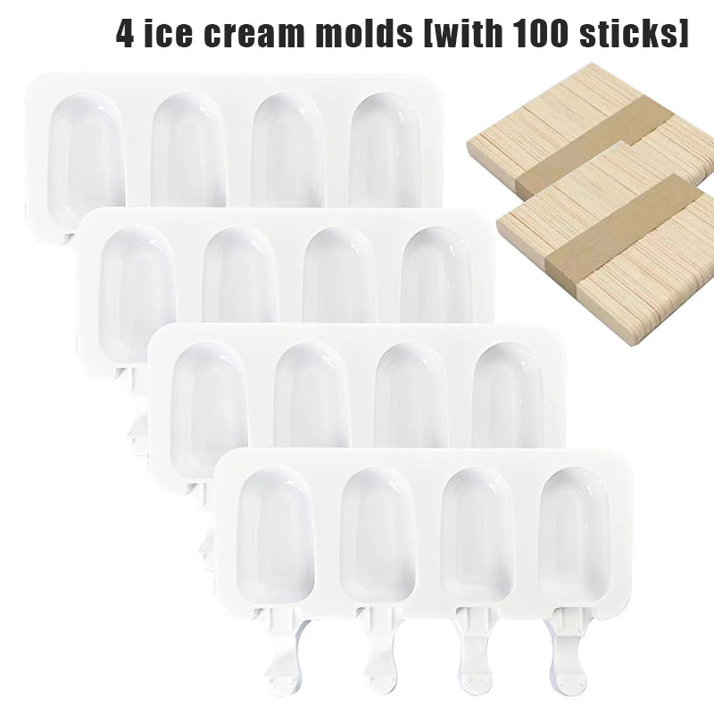1 2 Ice Cream Popsicles Mould Food Grade Silicone Heart Fruit Qme A1