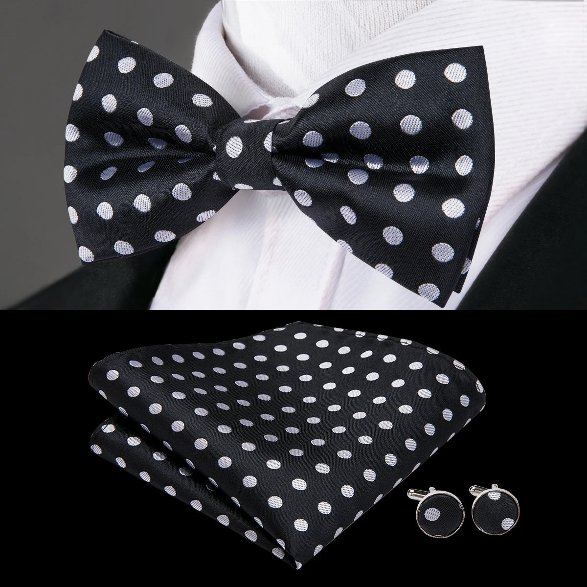 Hi-tie Classic Bow Ties Men Silk Butterfly Pre-tied Male Bowtie