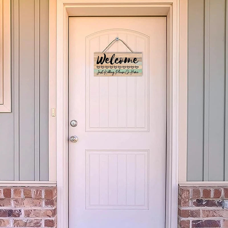 Rustic Welcome Wall Hanging Decor Wood Art Plaques Sign Door Sign for Home Living Room Decor Qme