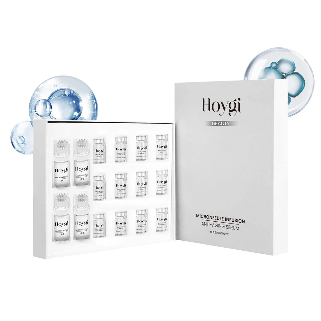 Firming Facial Serum Set with Microneedle Roller Anti-Aging Tightening Hydrating Facial Essence Fade Smoothing Skin Beauty Qme
