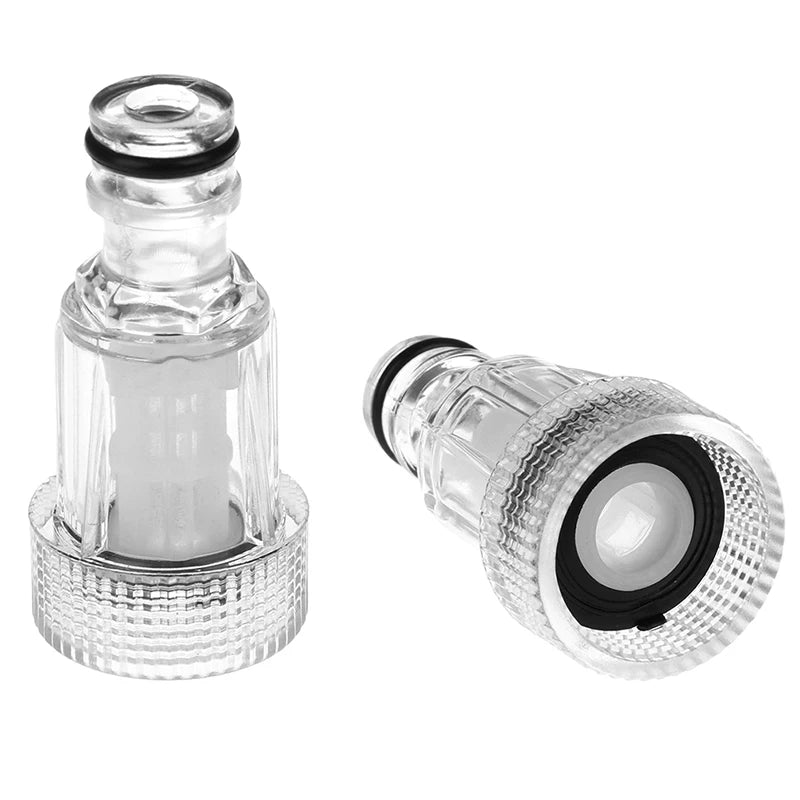 2Pcs High Quality Transparent Plastic Female 25mm Thread Quick Connector with Filter Faucet Adapter Faucet Joint. Qme