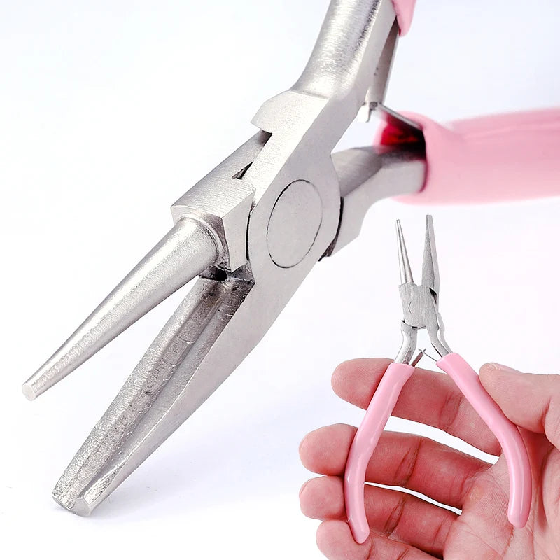 Pink Round Concave Pliers Wire Looping Mini Precision Pliers Wire Bending Tools for DIY Jewelry Making Eye Hobby Projects Qme