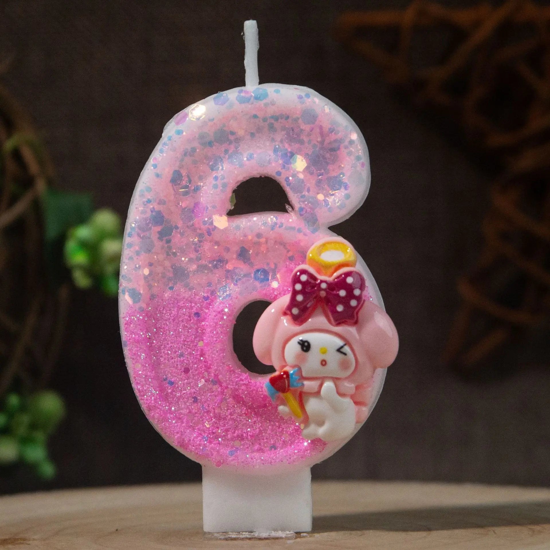 Melody 0-9 Numbered Birthday Candles Pink Cartoon Cake Topper Decorations Student Birthday Party Supplies Qme 6