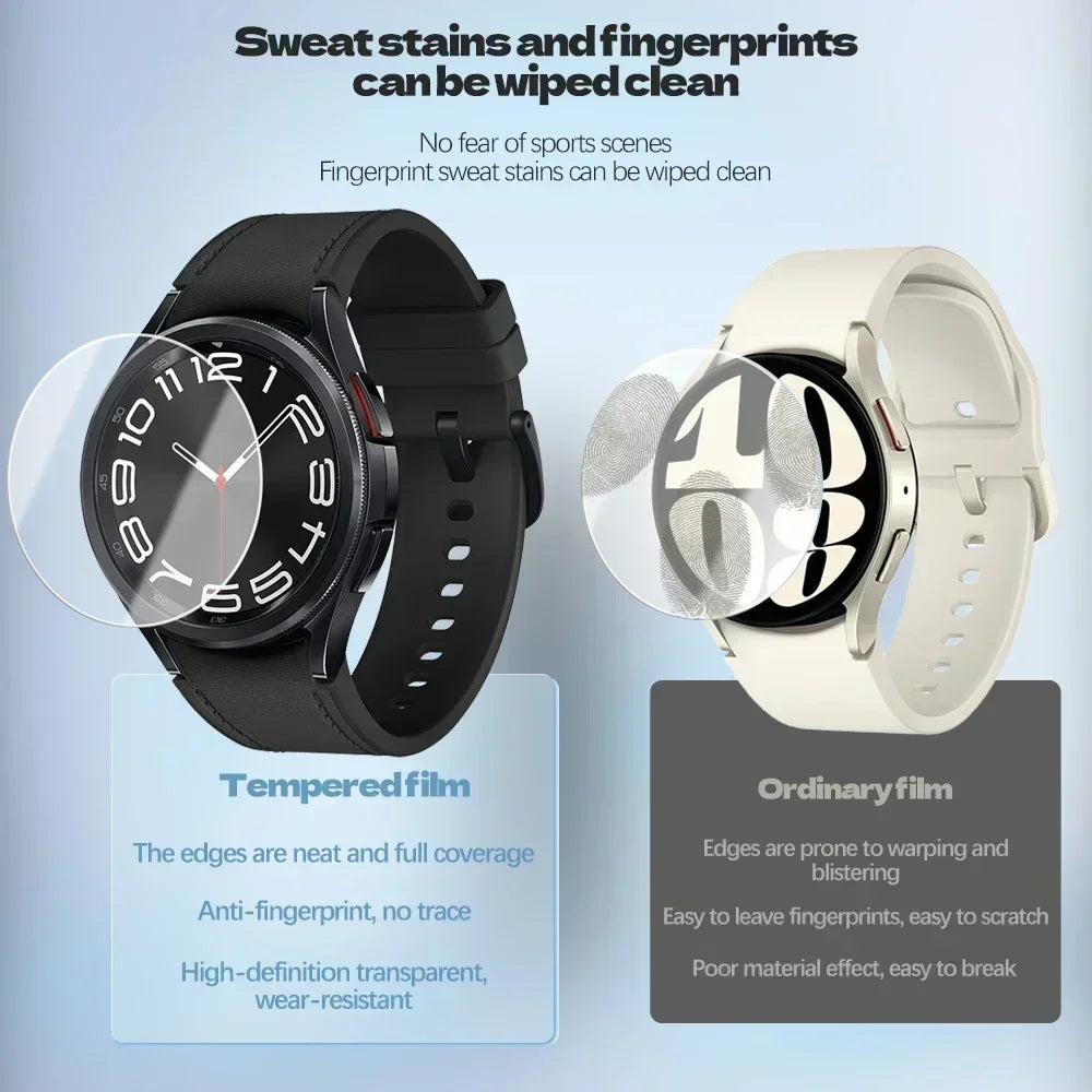 Tempered Glass for Samsung Galaxy Watch 6 40 44mm HD Screen Protector Film Anti-Scratch for 5Pro 45mm 6 Classic 43 47mm membrane Qme