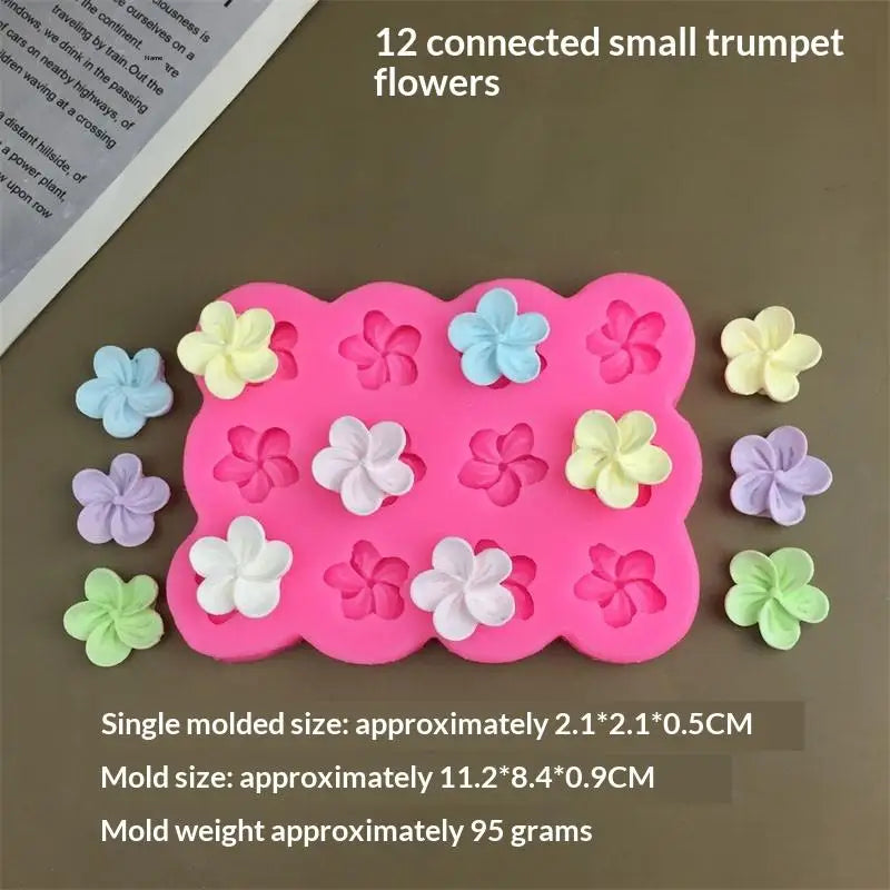 3 6 9 12Grids 3D Flower Silicone Mold DIY Cake Decorations Mousse Qme 12 Grids