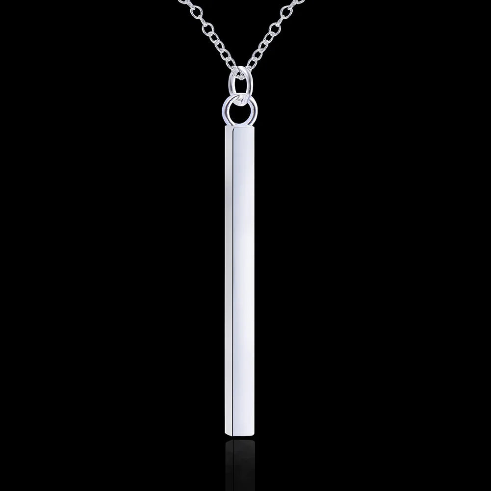 Trending 925 Sterling Silver Pretty Geometry Pendant Necklace for Women Charms Gifts Party Fashion Brands Jewelry Qme
