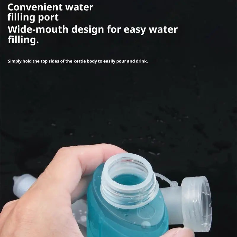 Folding Water Bottle TPU Collapsible Soft Flask Outdoor Sport Hiking Qme