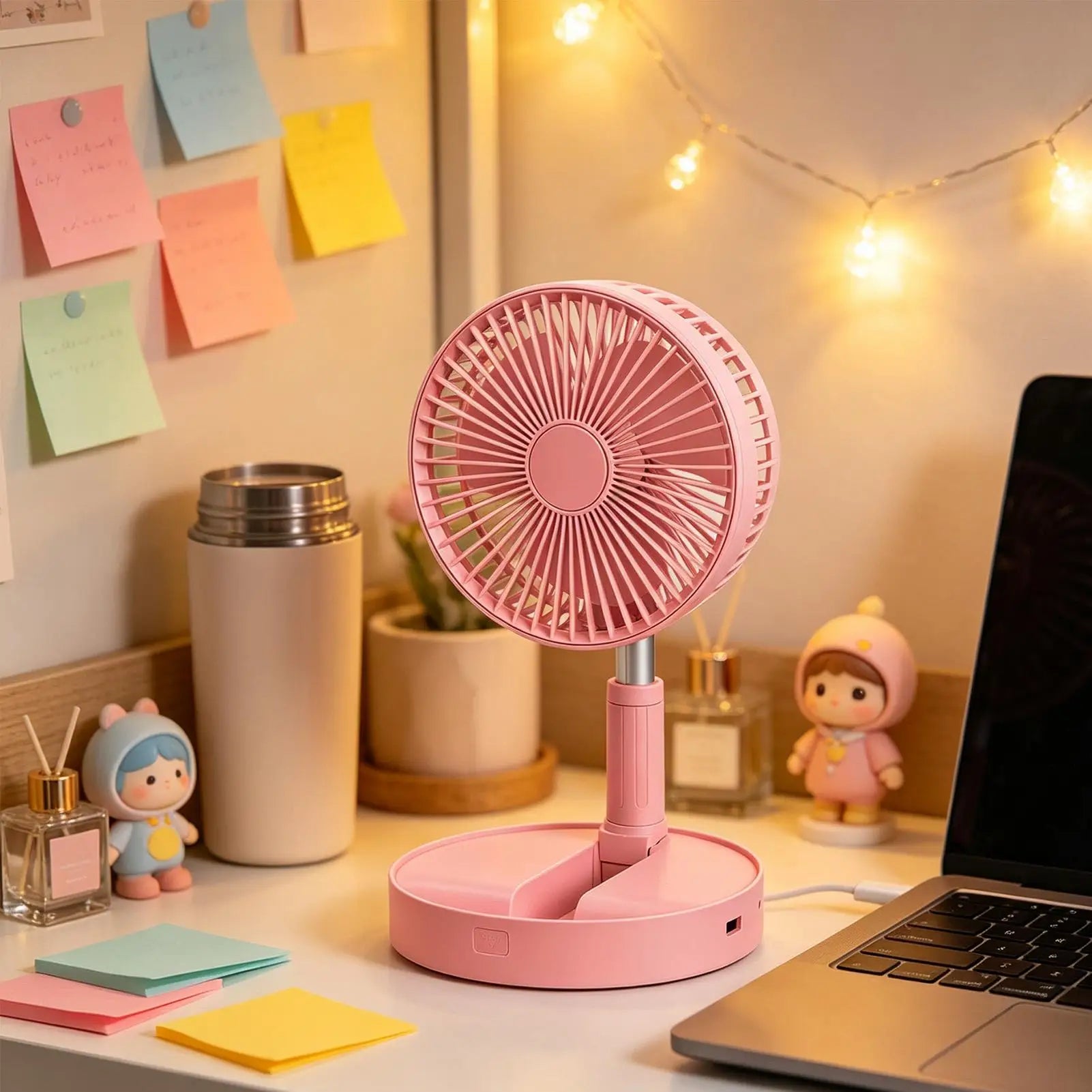 Portable Fan Bedroom 185-Degree Tilt Quiet Blower Silent Foldable Qme