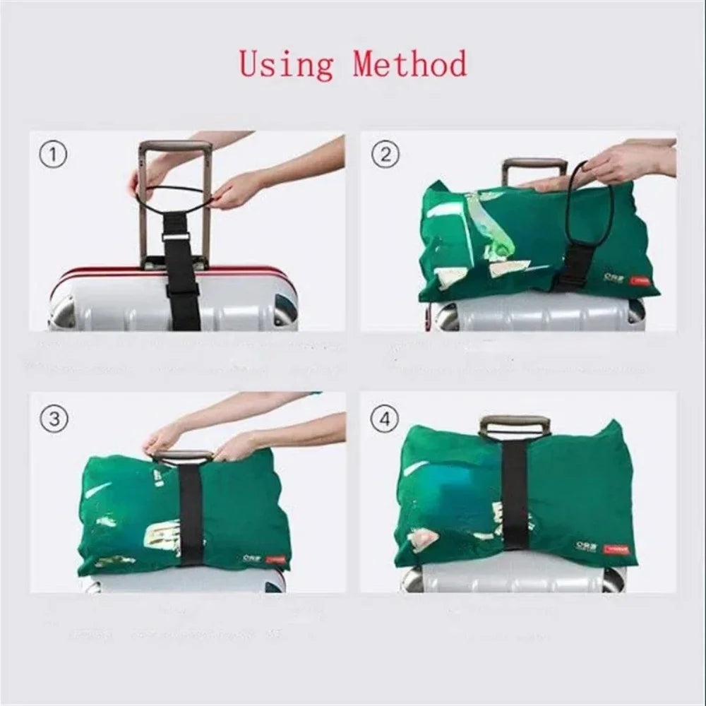 1pc Multifunctional Elastic Suitcase Strap Adjustable Travel Baggage Binding Belt Reusable Travel Carry On Luggage Fixing Strap Qme