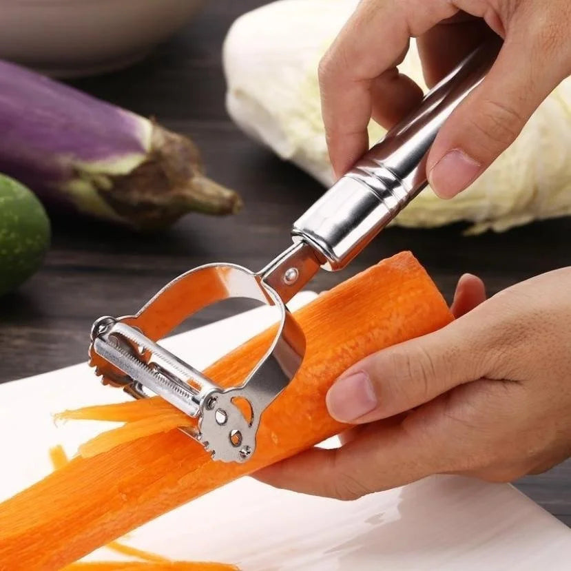 Kitchen Double-Head Peeler Vegetable Peeler Stainless Steel Melon Planer Household Multiple-Function Fruit And Vegetable Peeler Qme
