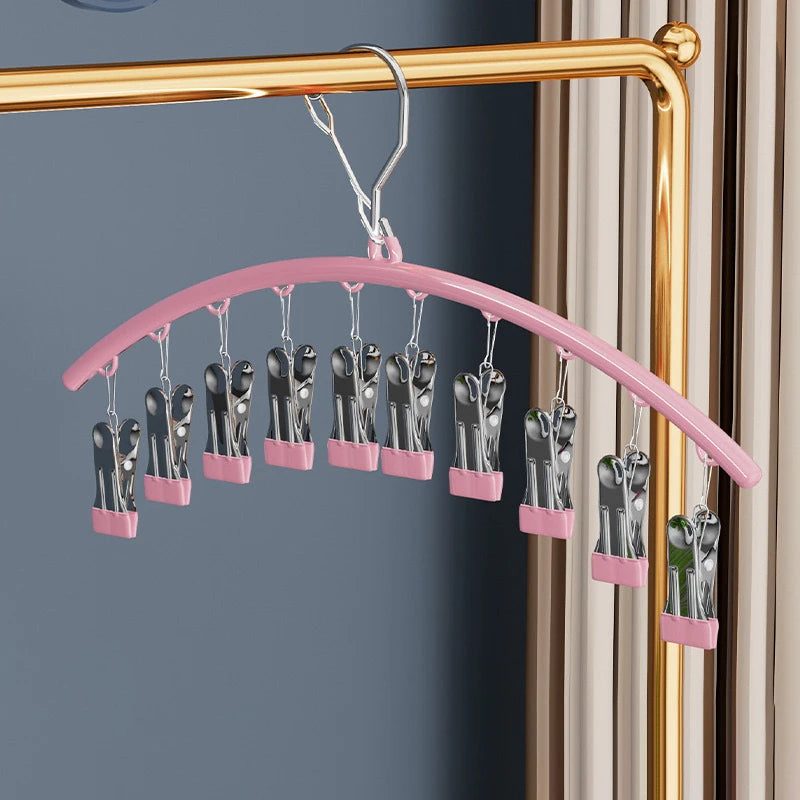 Non-slip Clothes Rack Underwear Clip Towel Hanger Stainless Steel Qme A2
