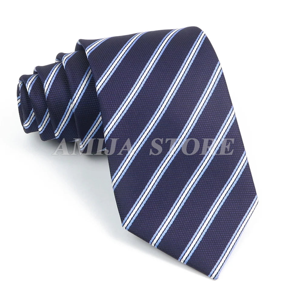 Tie Men Gravatas Wholesale Fashion Woven Luxury Necktie Dark Grey Dot