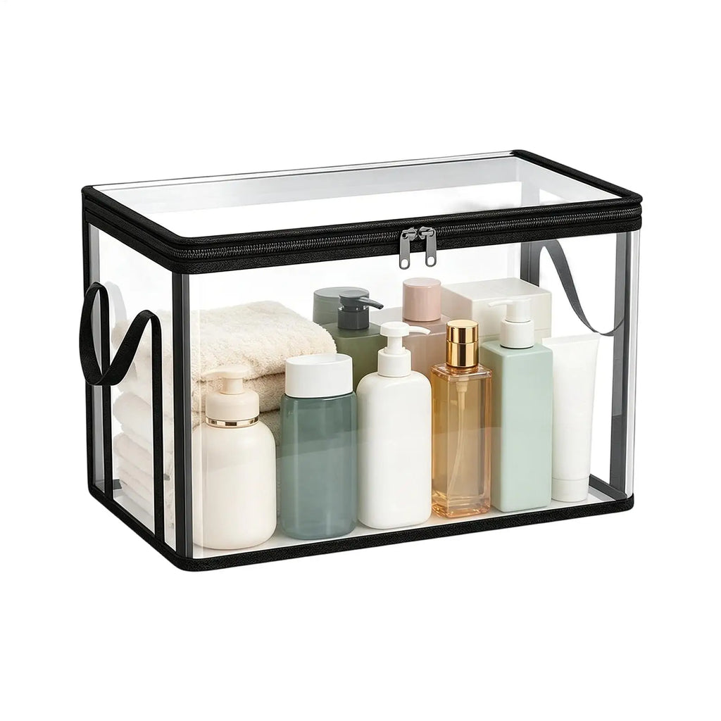 Clear Plastic Book Storage Box Heavy Duty Boxes Lids Collapsible Qme